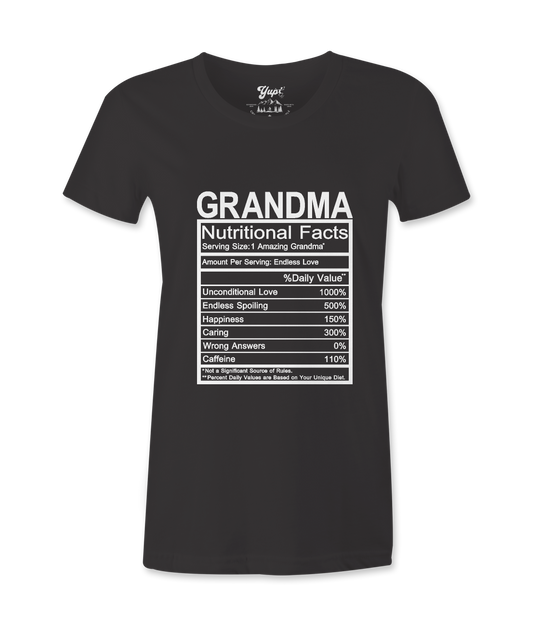 Grandma Nutrition Facts -T-Shirt