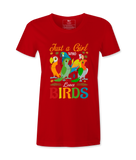 Just A Girl Who Loves Birds  Tshirt Just A Girl Who Loves Birds  Tshirt