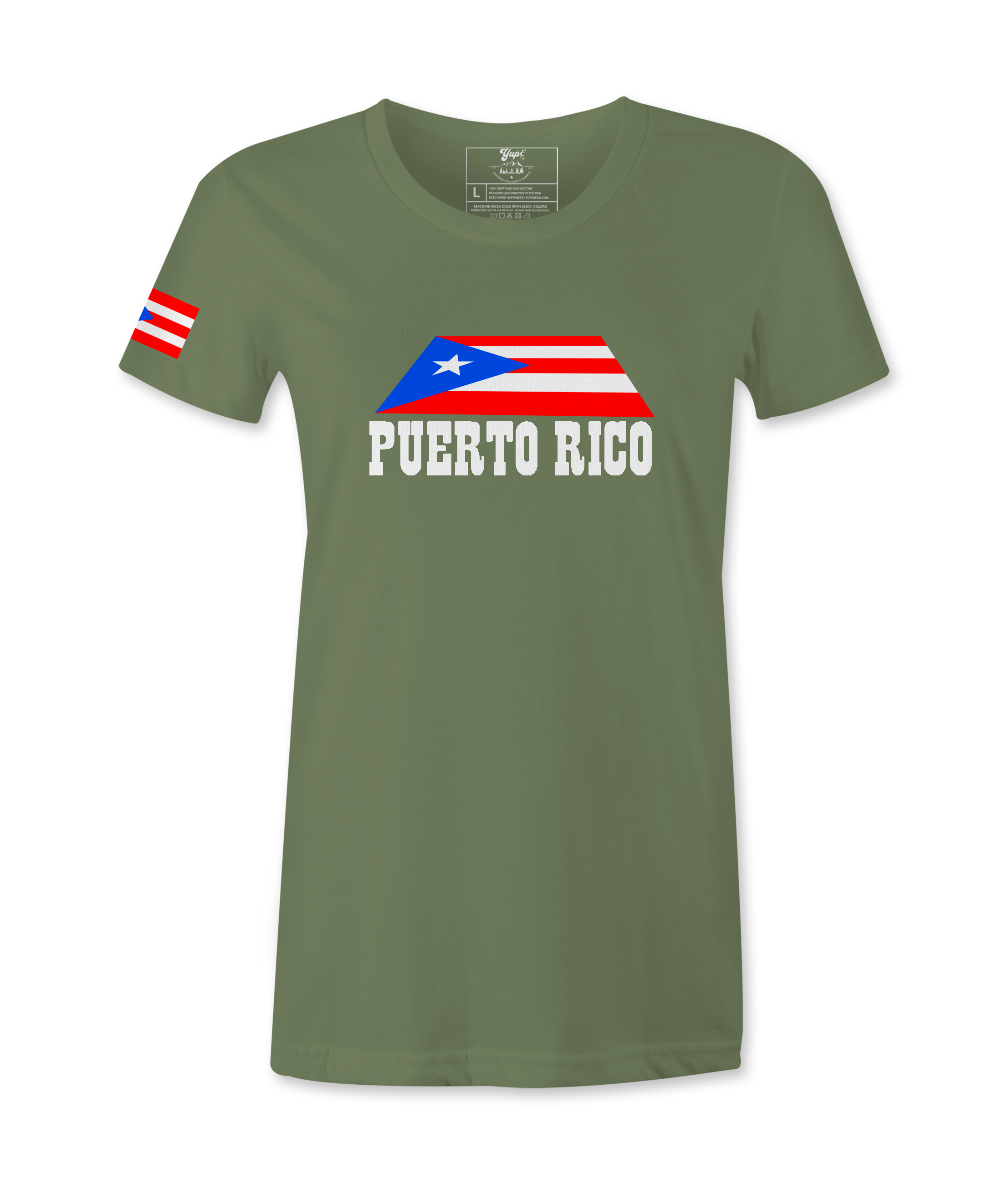 Puerto Rico Flag  in Island- Female T-shirt