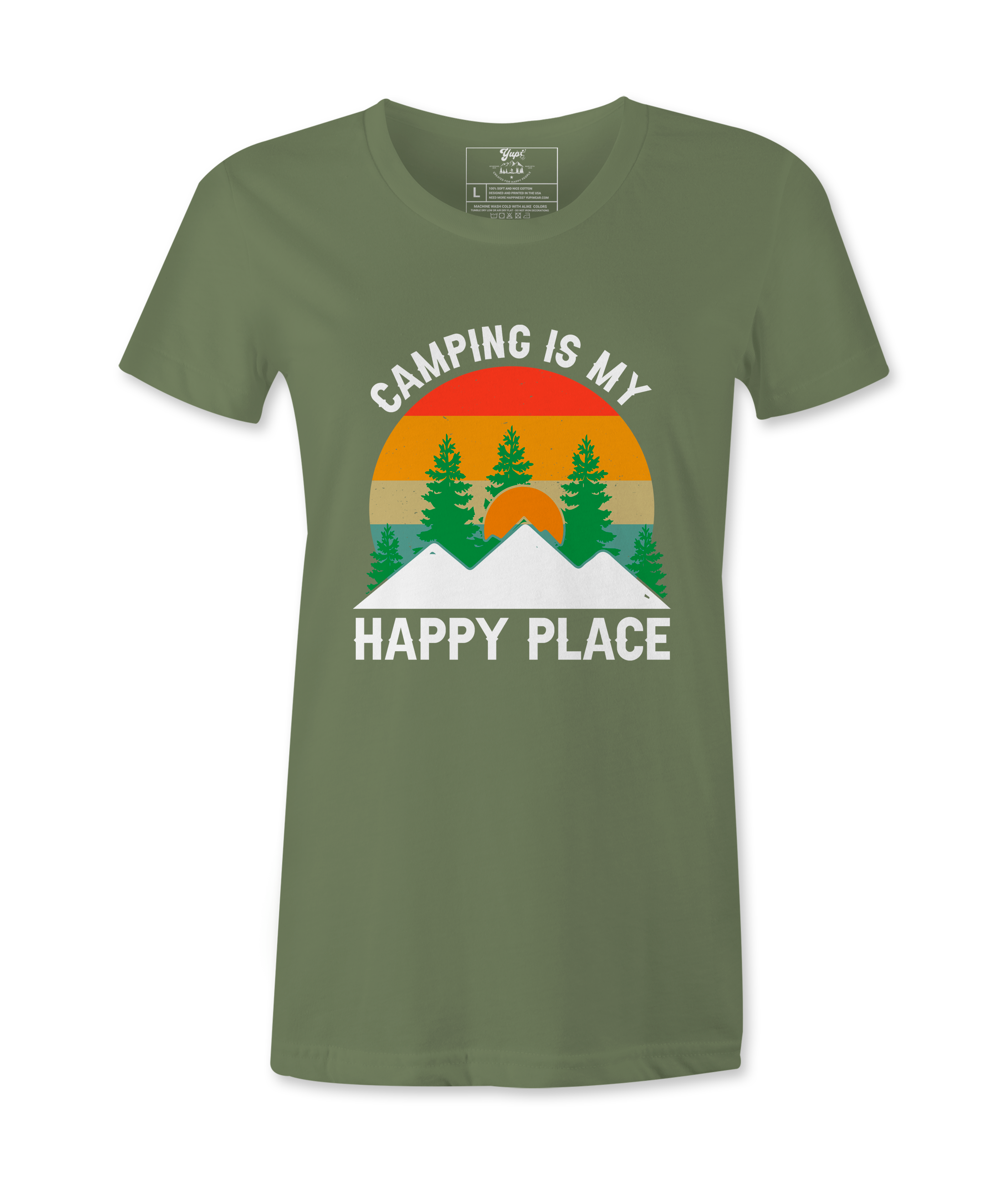 Camping Is My Happy Place - T-shirt